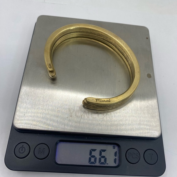 Miansai Brass gold-tone Heavy cuff bangle bracelet. - Picture 5 of 6